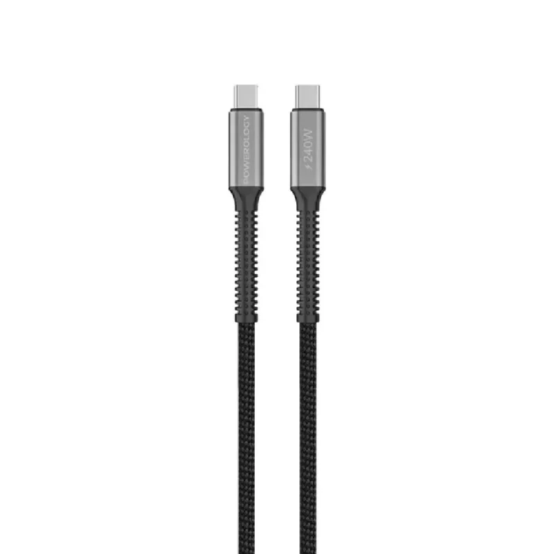 کابل تبدیل USB-C به USB-C پاورولوجی مدل USB4 Braided طول 1.5 متر