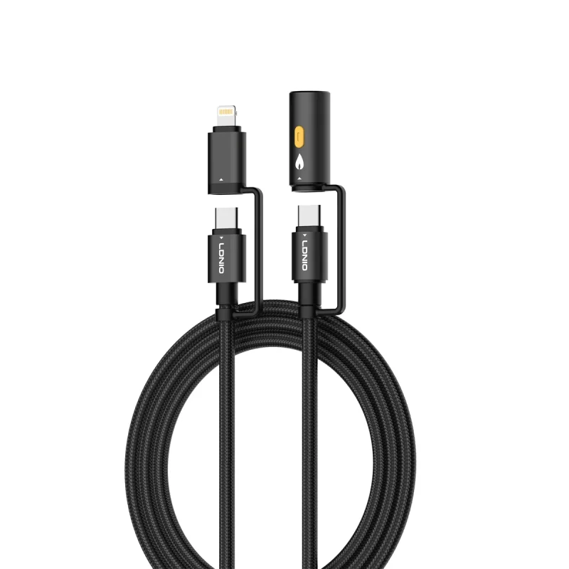 کابل تبدیل USB-C به لایتنینگ/USB-C الدینیو مدل LC20 طول 1.2 متر