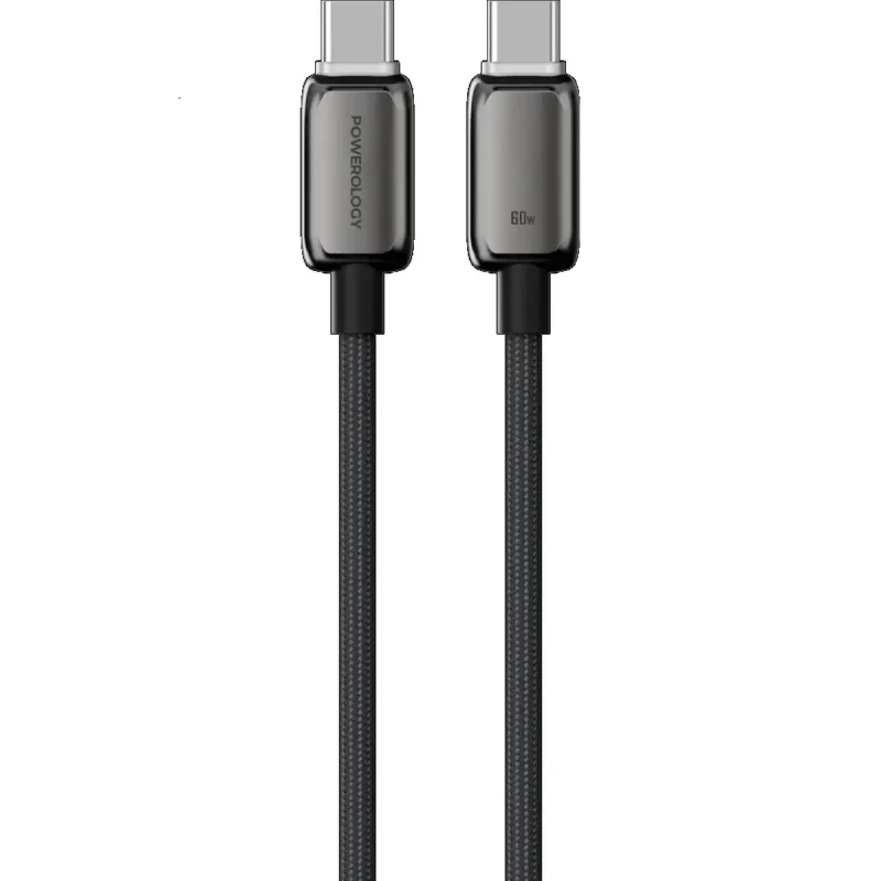 کابل USB-C پاورولوجی مدل PWDC60DGY طول 1 متر
