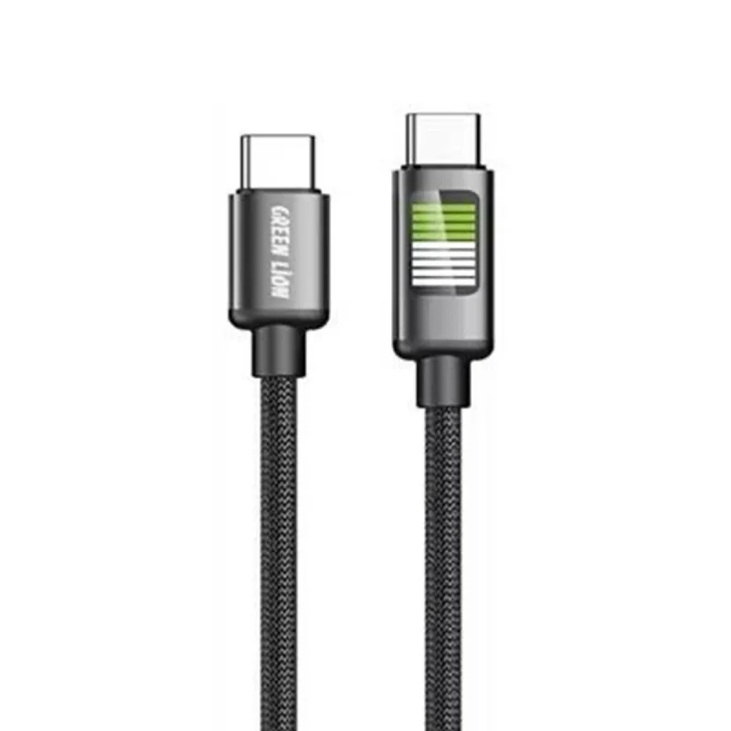 کابل  USB-C گرین لاین مدل LED Braided GNLEDTC2TCBK طول 1 متر
