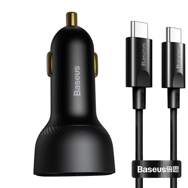 شارژر فندکی باسئوس مدل TZCCZX-01به  همراه کابل تبدیل USB-C