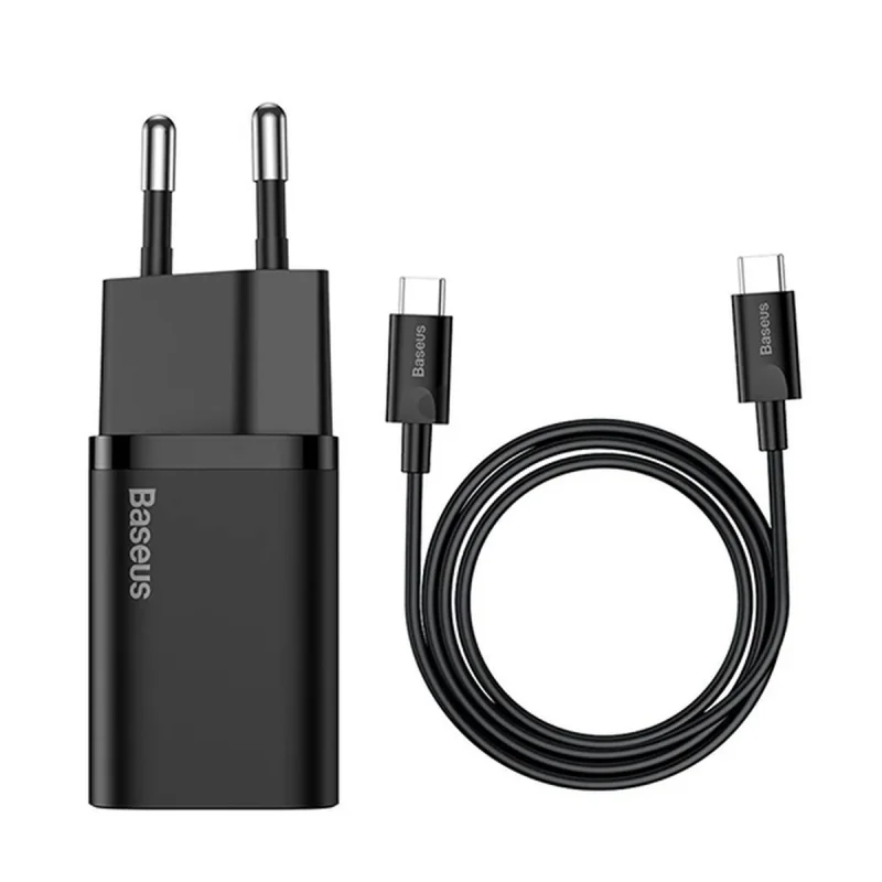 شارژر دیواری باسئوس Quick Charger 25W به همراه کابل تبدیل  usb-c