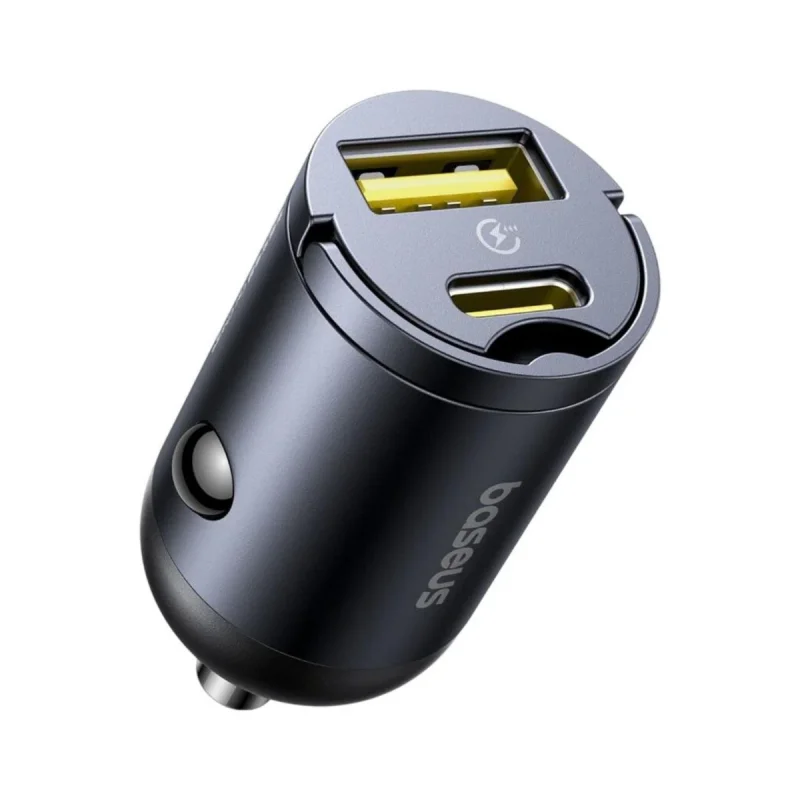 شارژر فندکی 30 وات دو پورت بیسوس مدل Tiny Star VCHXX-UC