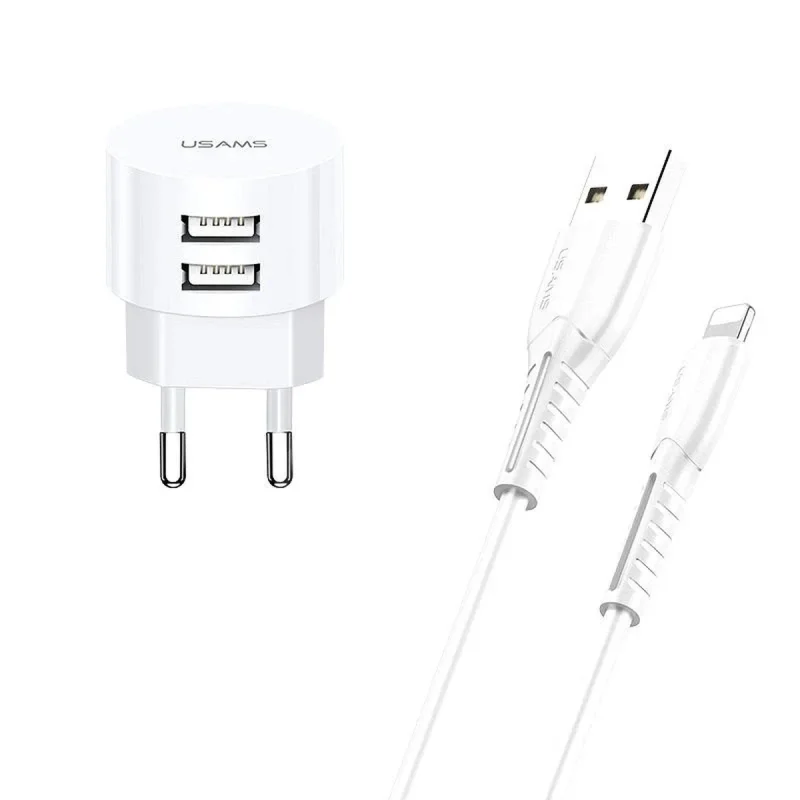 شارژر دیواری 10 وات یوسمز مدل US-XT به همراه کابل لایتنینگ