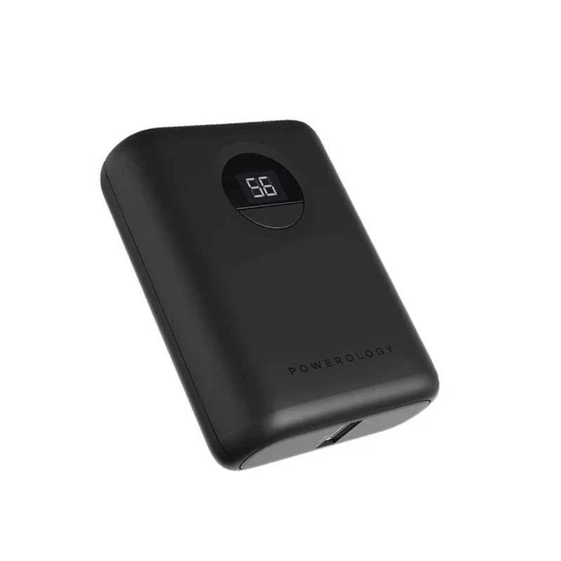 پاوربانک 20 وات پاورولوجی مدل Ultra-Compact ظرفیت 10000 میلی‌آمپرساعت به همراه کابل USB-C