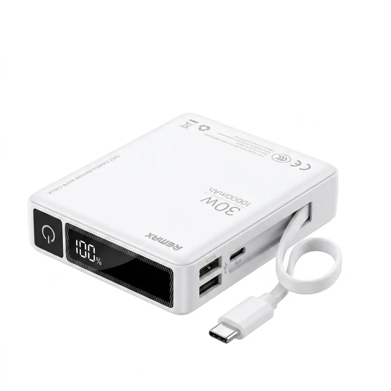 پاوربانک 30 وات ریمکس مدل  RPP-86  ظرفیت 10000 میلی‌آمپرساعت