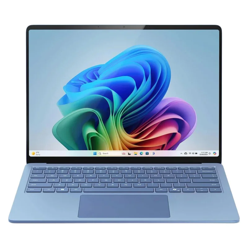 لپ‌تاپ مایکروسافت مدل Surface Laptop 7 Copilot Plus PC با پردازنده Snapdragon X Plus، رم LPDDR5x 16GB، حافظه SSD با ظرفیت 256GB، نمایشگر لمسی 13.8 اینچ PixelSense Flow با نرخ به‌روزرسانی 120Hz، دارای نور پس‌زمینه کیبورد
