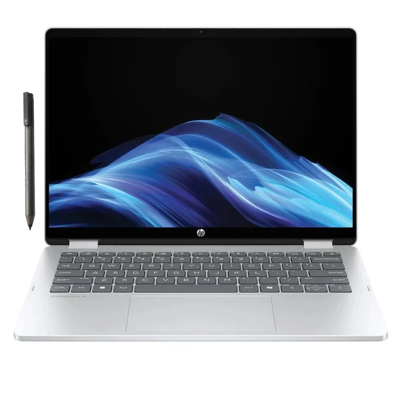 لپ تاپ 14 اینچی اچ‌ پی مدل OmniBook 5 Flip 14-fp0023dx-Core 7 150U-16GB LPDDR5 5200MHz-512GB SSD-IPS-Touch-Backlit-W به همراه قلم