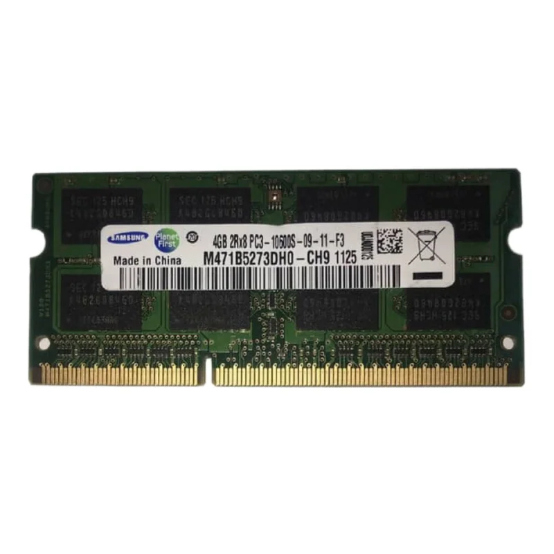 رم لپ‌تاپ DDR3 سامسونگ مدل PC3-10600 ظرفیت 4GB تک کاناله فرکانس 1333MHz تایمینگ 9 نوع SO-DIMM