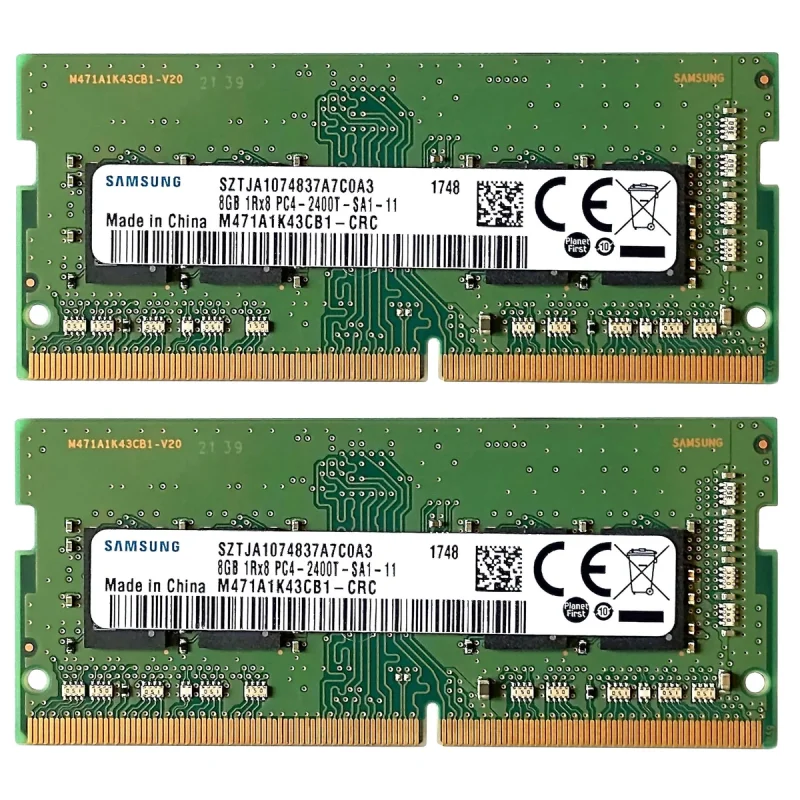 رم لپ تاپ DDR4 تک کاناله 2400 مگاهرتز CL17 سامسونگ مدل PC4-2400 ظرفیت 8 گیگابایت بسته دو عددی
