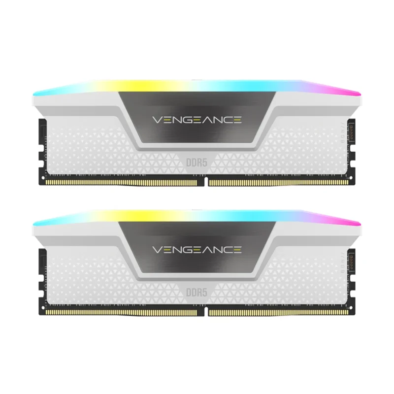 رم دسکتاپ DDR5 دو کاناله 5600 مگاهرتز CL36 کورسیر مدل  VENGEANCE RGB WHITE ظرفیت 32 گیگابایت