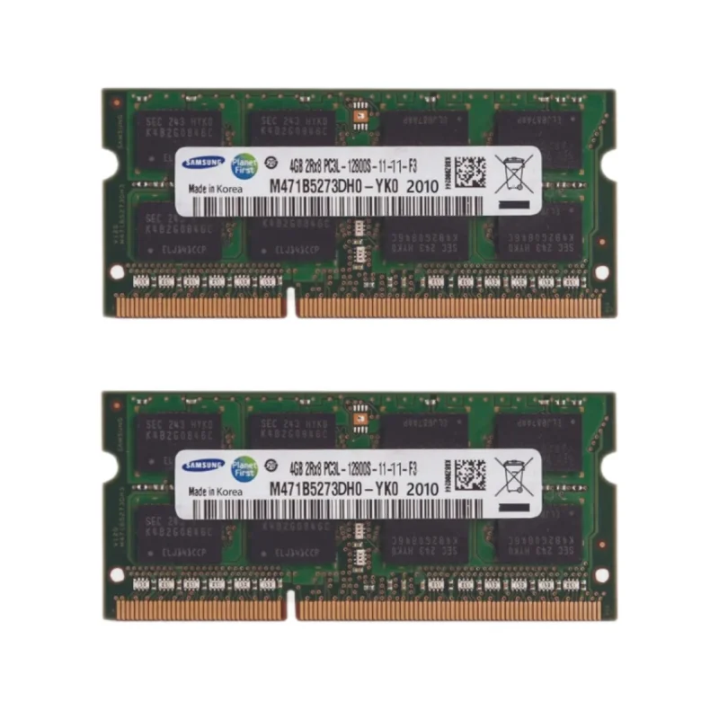 رم لپ‌تاپ سامسونگ DDR3L دو کاناله 8 گیگابایت 1600 مگاهرتز مدل 12800s پیکربندی دو ماژول SO-DIMM