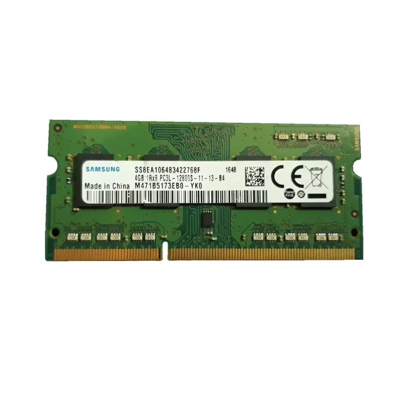 رم لپ‌تاپ سامسونگ DDR3L SO-DIMM مدل M471B5173EB0-YKO ظرفیت 4 گیگابایت فرکانس 1600 مگاهرتز تایمینگ CL11 و 204 پین