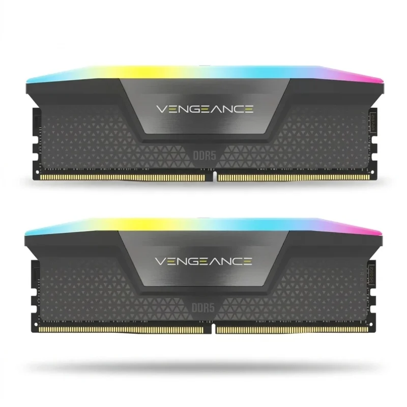رم دسکتاپ کورسیر مدل VENGEANCE RGB DDR5 دو کاناله ظرفیت 32 گیگابایت فرکانس 5200 مگاهرتز تایمینگ CL40 با هیت‌سینک خنک‌کننده