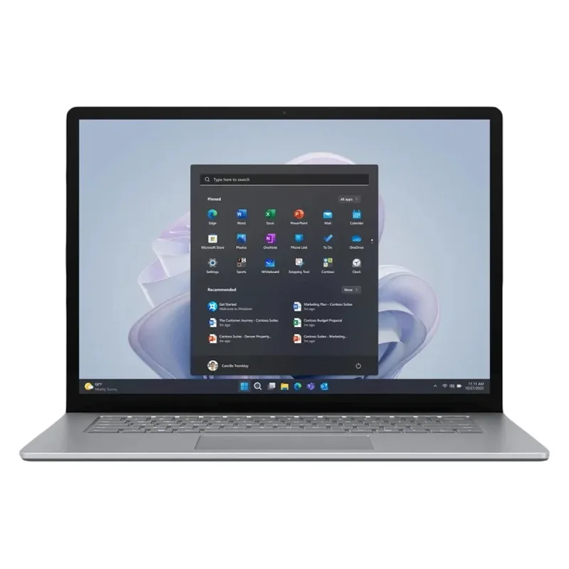لپ‌تاپ مایکروسافت مدل Surface Laptop 5 با پردازنده Core i7-1255U، رم LPDDR5X 8GB، حافظه SSD با ظرفیت 256GB، نمایشگر لمسی 15 اینچPixselSense با وضوح Full HD، دارای نور پس‌زمینه کیبورد