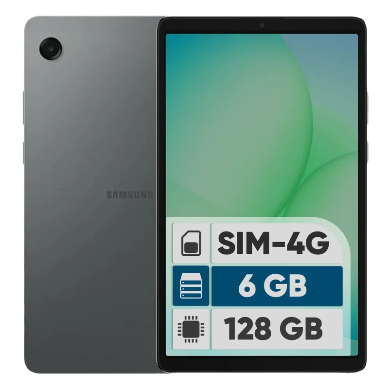 تبلت 8.7 اینچ سامسونگ مدل Galaxy Tab A11 4G، ظرفیت 128 گیگابایت و رم 6 گیگابایت، قابلیت پشتیبانی از سیم کارت، رزولوشن دوربین 8 مگاپیکسل