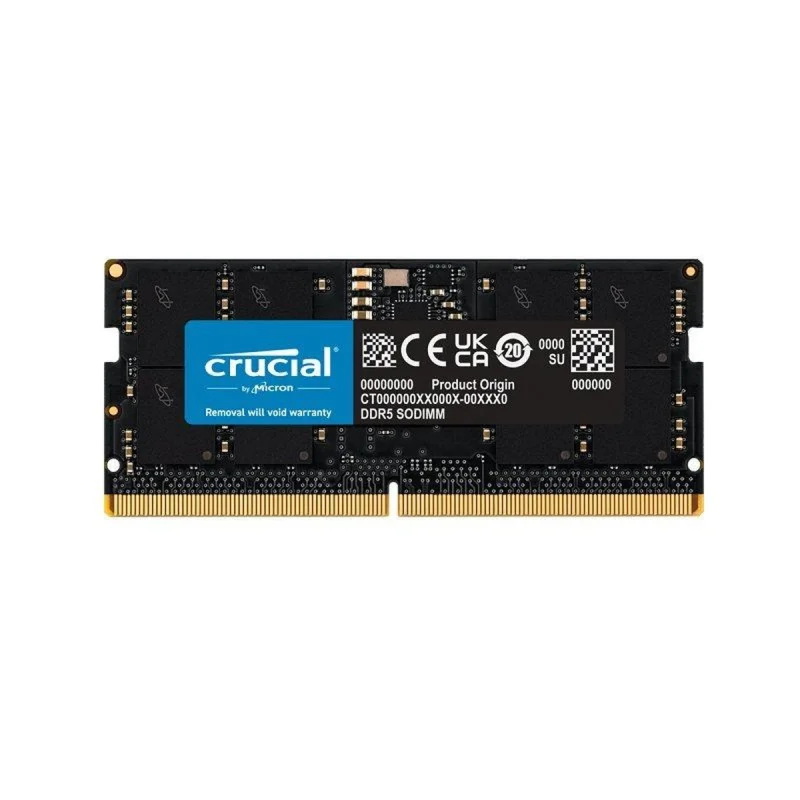 رم لپ‌تاپ کروشیال مدل CT8 DDR5 تک کاناله ظرفیت 8 گیگابایت فرکانس 4800 مگاهرتز تایمینگ CL40 ولتاژ 1.1 ولت SO-DIMM