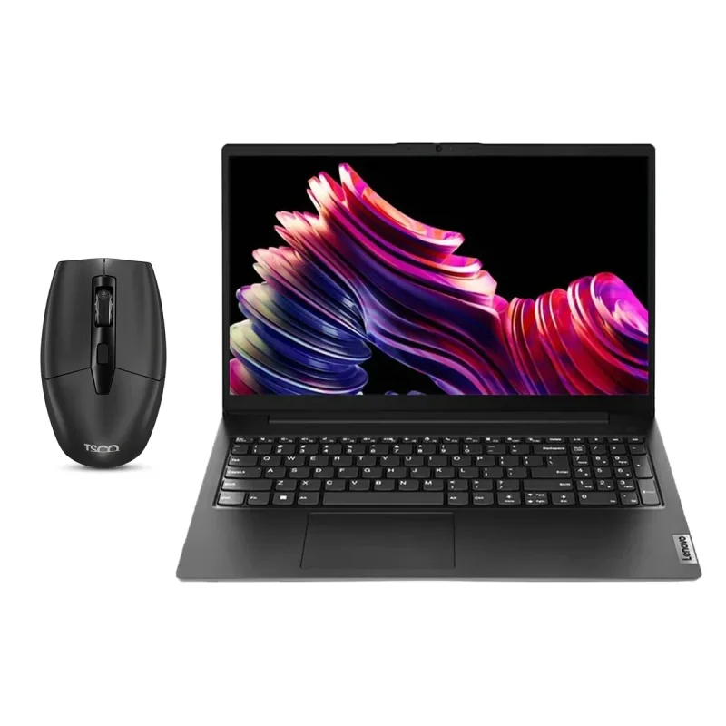 لپ‌تاپ لنوو مدل V15 G4 AMN با پردازنده Athlon Silver-7120U، رم LPDDR5 8GB، حافظه SSD با ظرفیت 256GB، نمایشگر 15.6 اینچ TN با وضوح Full HD به همراه ماوس بی سیم تسکو مدل TM 791W