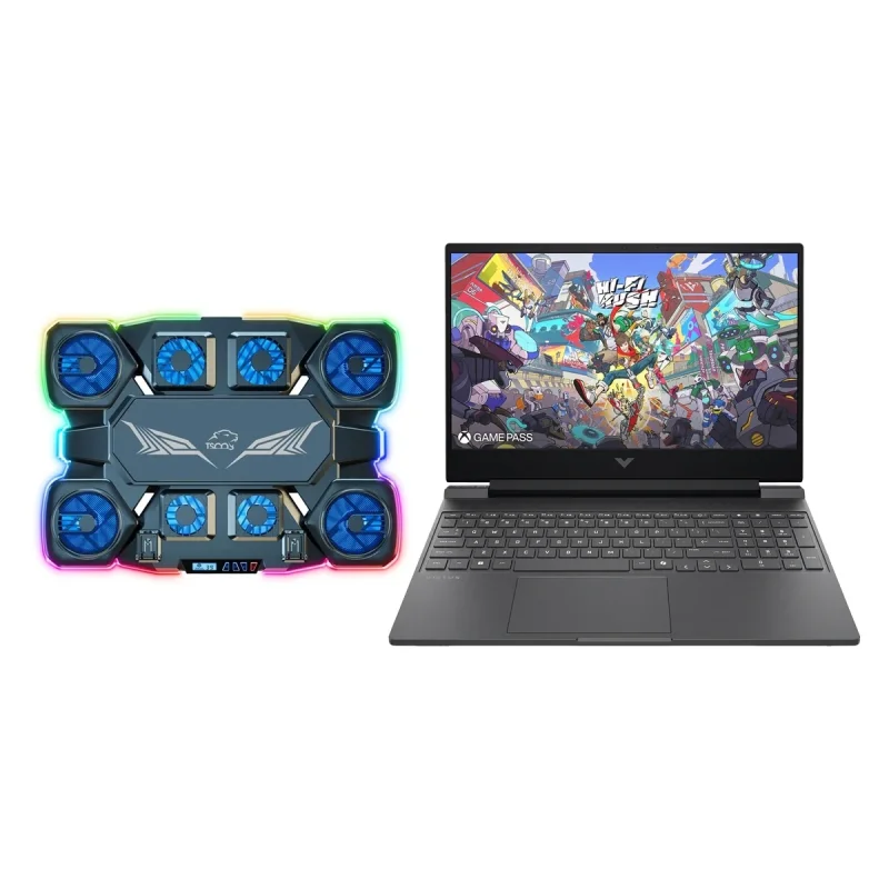 لپ تاپ 15.6 اینچی اچ‌پی مدل Victus 15 fa2013dx-i5 13420H-RTX3050 6GB-8GB DDR4 3200MHz-512GB SSD-W به همراه پایه خنک کننده لپ تاپ تسکو مدل GCLP 3154