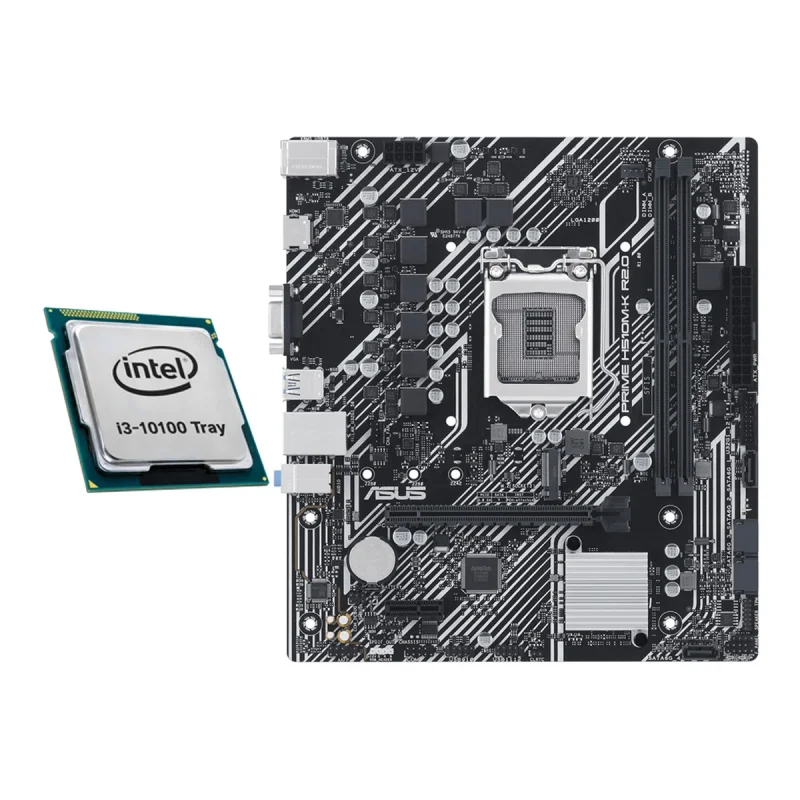مادربرد ایسوس مدل PRIME H510M-K R2.0 به همراه پردازنده مرکزی اینتل مدل Core i3 10100-Tray