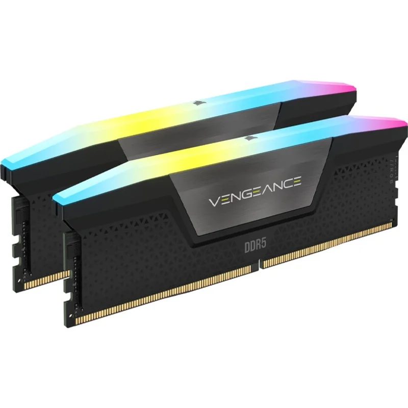 رم دسکتاپ کورسیر DDR5 دو کاناله 32 گیگابایت 6000 مگاهرتز مدل VENGEANCE RGB با تایمینگ CL36 و هیت‌سینک خنک‌کننده
