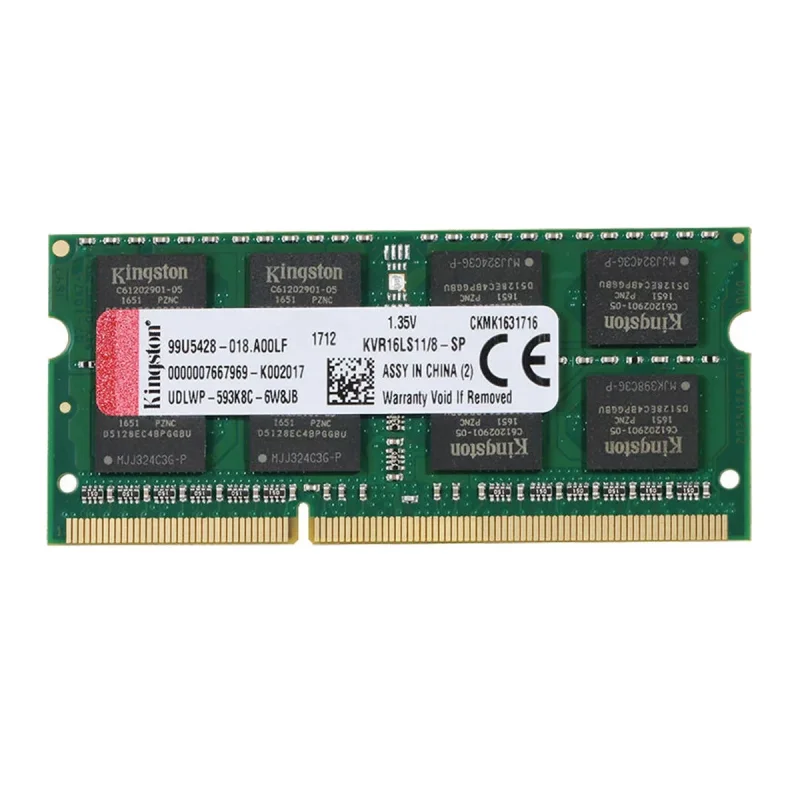 رم لپ تاپ DDR3L تک کاناله 12800 مگاهرتز CL11 كينگستون مدل PC3L  ظرفيت 8 گيگابايت