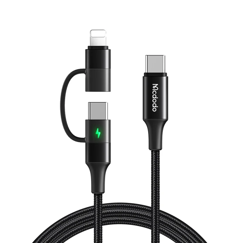 کابل تبدیل USB-C به لایتنینگ/USB-C مک دودو مدل 2IN1 PD Fast Charge طول 1.2 متر