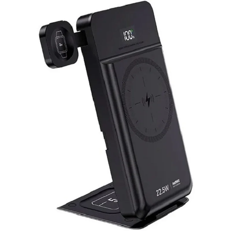 پاوربانک 5 کاره بی سیم 22.5 وات ریمکس مدل  RPP-D3 ظرفیت 10000 میلی‌آمپر ساعت