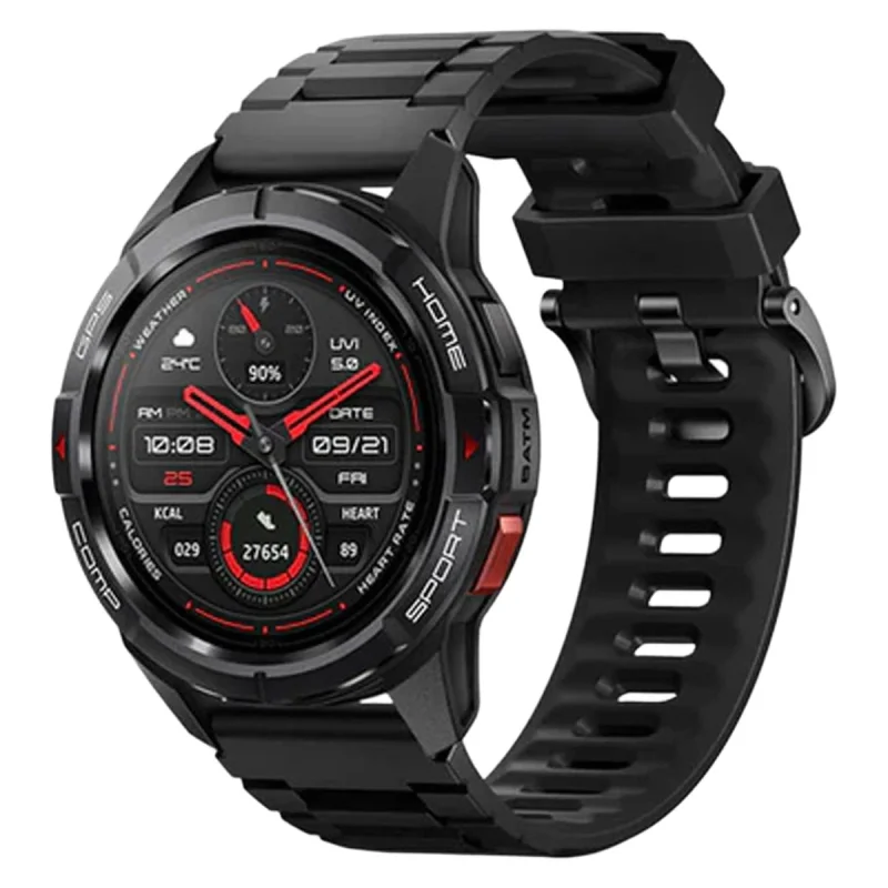 ساعت هوشمند میبرو مدل GS Active بند سیلیکونی، ضد آب، 150 حالت ورزشی، صفحه نمایش AMOLED، سنسور اکسیژن خون، شمارش ضربان قلب