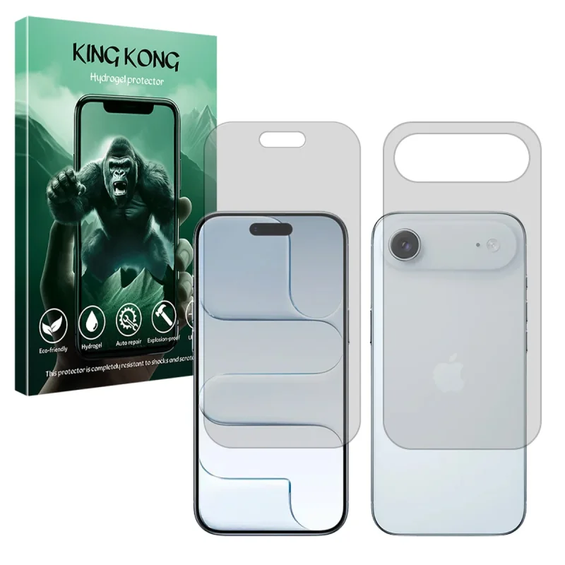 محافظ صفحه نمایش شفاف کینگ کونگ مدل Tough مناسب برای گوشی موبایل اپل iPhone Air به همراه محافظ پشت گوشی