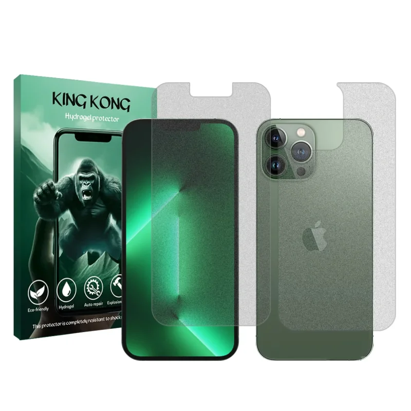 محافظ صفحه نمایش مات کینگ کونگ مدل Tough مناسب برای گوشی موبایل اپل iPhone 13 Pro Max به همراه محافظ پشت گوشی