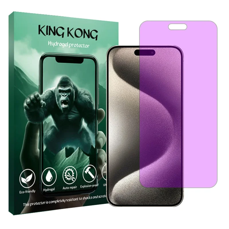 محافظ صفحه نمایش آنتی پرپل کینگ کونگ مدل Tough مناسب برای گوشی موبایل اپل iPhone 15 Pro Max