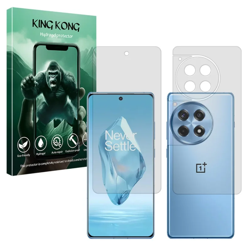 محافظ صفحه نمایش مات کینگ کونگ مدل Tough مناسب برای گوشی موبایل وان پلاس 12R به همراه محافظ پشت گوشی