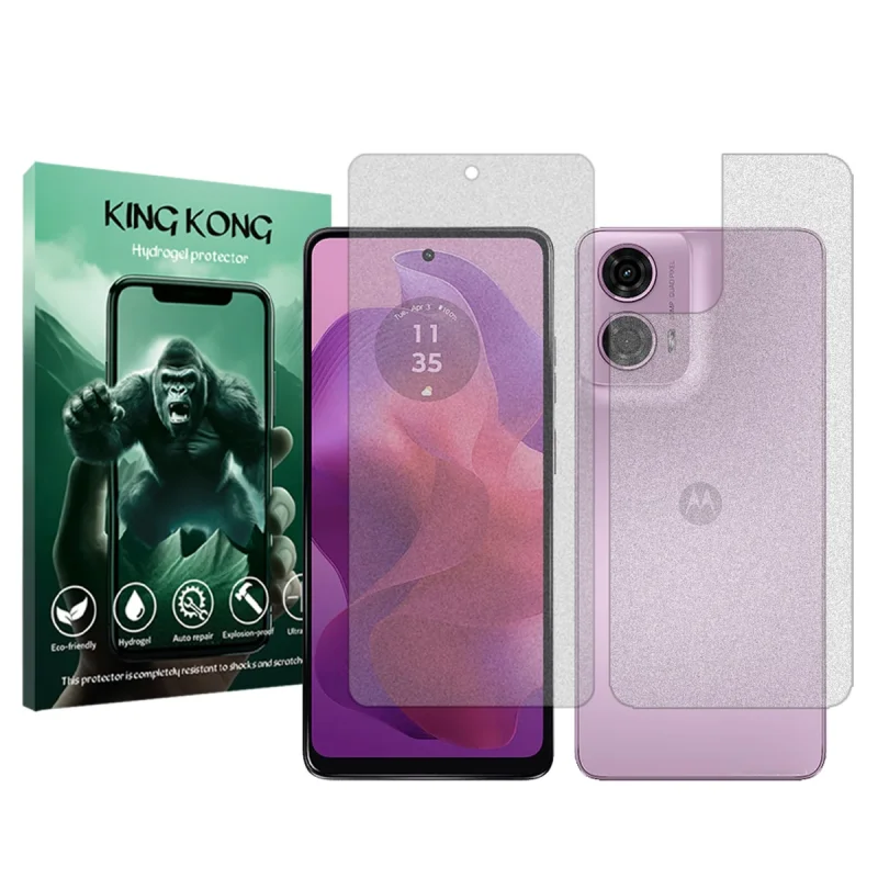 محافظ صفحه نمایش مات کینگ کونگ مدل Tough مناسب برای گوشی موبایل موتورولا Moto G24 به همراه محافظ پشت گوشی