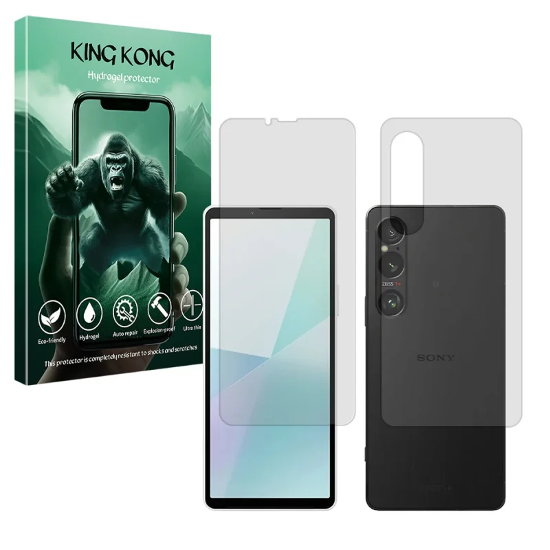 محافظ صفحه نمایش شفاف کینگ کونگ مدل Tough مناسب برای گوشی موبایل سونی Xperia 1 VI به همراه محافظ پشت گوشی