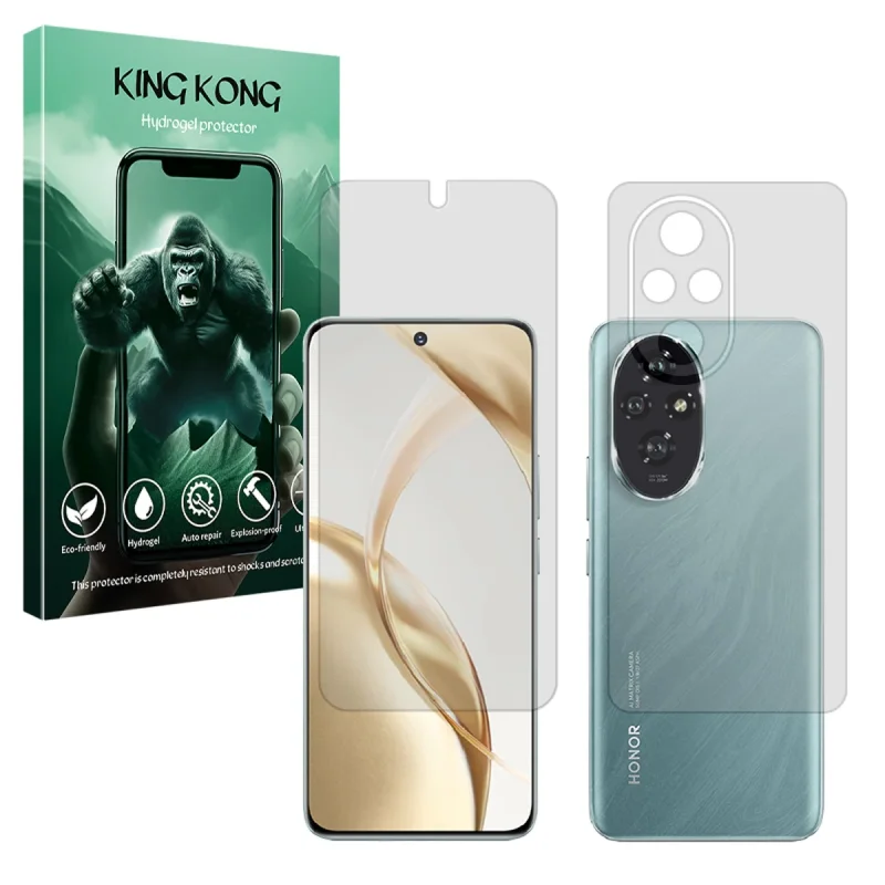 محافظ صفحه نمایش شفاف کینگ کونگ مدل Tough مناسب برای گوشی موبایل آنر 200 به همراه محافظ پشت گوشی