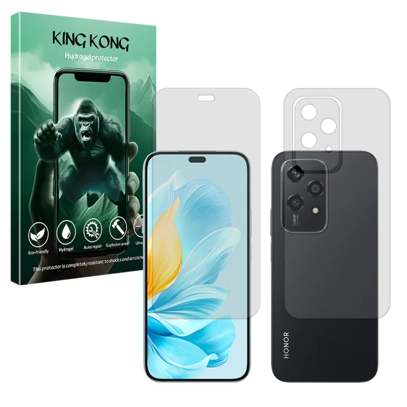 محافظ صفحه نمایش مات کینگ کونگ مدل Tough مناسب برای گوشی موبایل آنر 200 Lite به همراه محافظ پشت گوشی