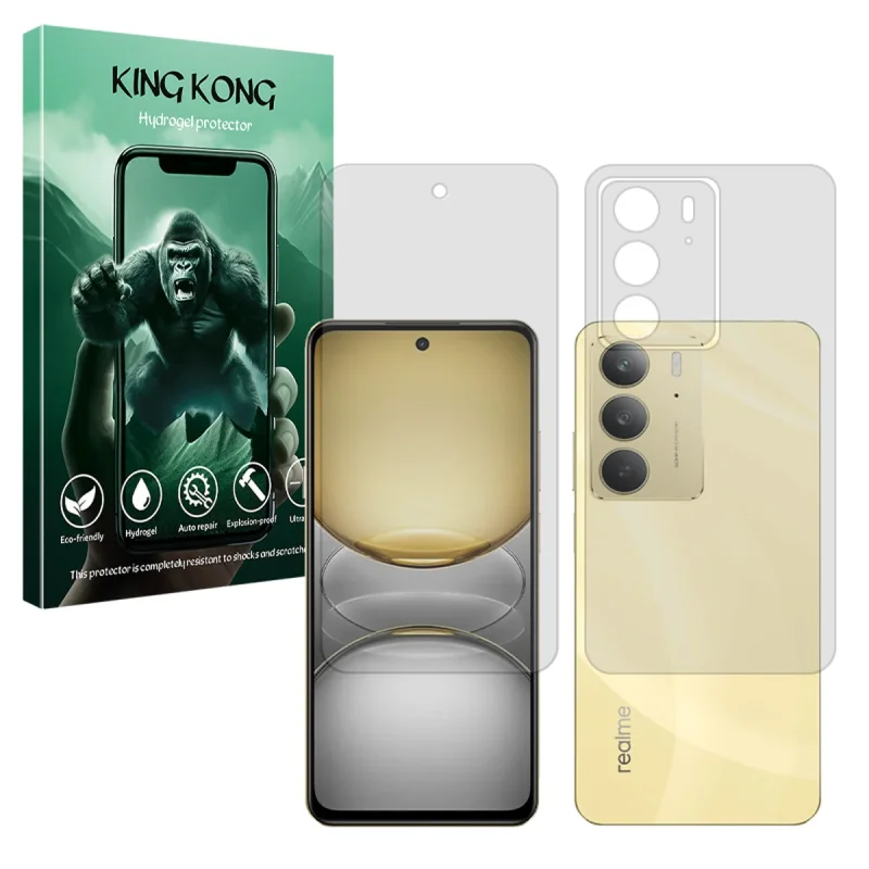 محافظ صفحه نمایش مات کینگ کونگ مدل Tough مناسب برای گوشی موبایل ریلمی C75 به همراه محافظ پشت گوشی