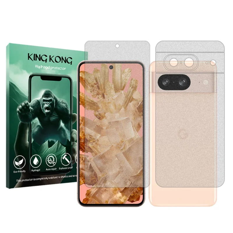 محافظ صفحه نمایش مات کینگ کونگ مدل Tough مناسب برای گوشی موبایل گوگل Pixel 8 به همراه محافظ پشت گوشی