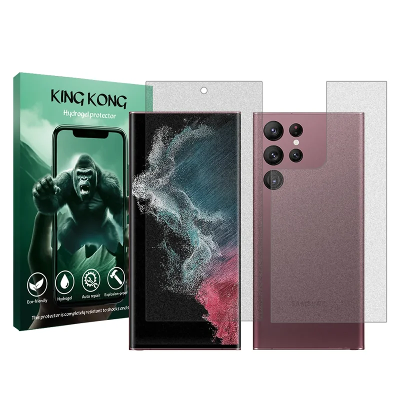 محافظ صفحه نمایش مات کینگ کونگ مدل Tough مناسب برای گوشی موبایل سامسونگ Galaxy S22 Ultra 5G به همراه محافظ پشت گوشی
