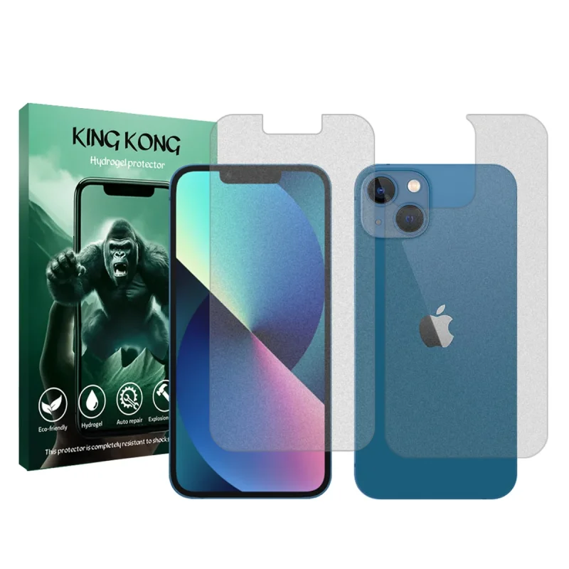 محافظ صفحه نمایش مات کینگ کونگ مدل Tough مناسب برای گوشی موبایل اپل iPhone 13 به همراه محافظ پشت گوشی