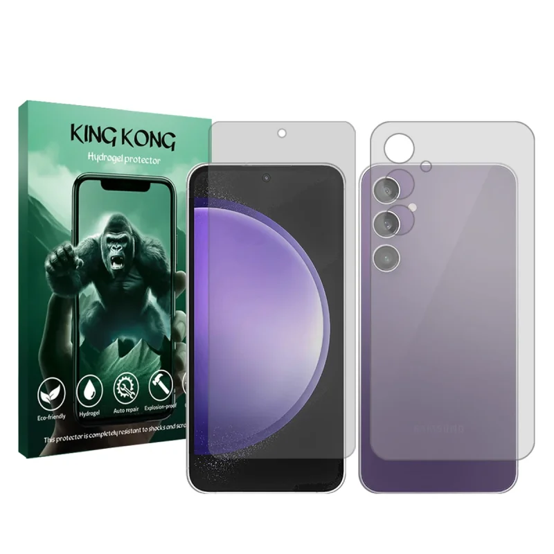 محافظ صفحه نمایش شفاف کینگ کونگ مدل Tough مناسب برای گوشی موبایل سامسونگ Galaxy S23 FE  به همراه محافظ پشت گوشی