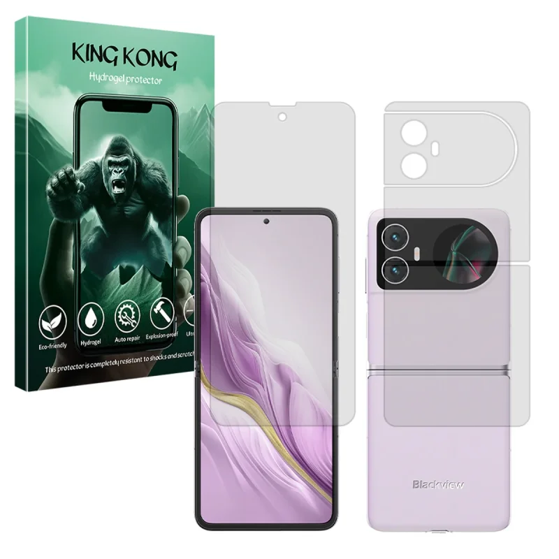 محافظ صفحه نمایش شفاف کینگ کونگ مدل Tough مناسب برای گوشی موبایل بلک ویو Hero 10 به همراه محافظ پشت گوشی