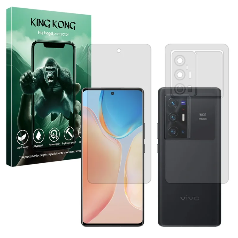 محافظ صفحه نمایش مات کینگ کونگ مدل Tough مناسب برای گوشی موبایل ویوو X70 Pro Plus به همراه محافظ پشت گوشی