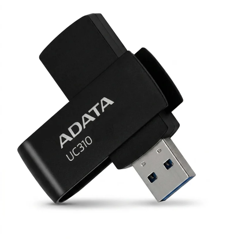 فلش مموری ای دیتا مدل UC310 ظرفیت 64 گیگابایت با رابط USB 3.2 Gen1، طراحی چرخشی، سازگار با ویندوز، مک، لینوکس، بدون نیاز به نصب درایور و مناسب استفاده در کامپیوتر، لپ‌تاپ، گوشی و تلویزیون