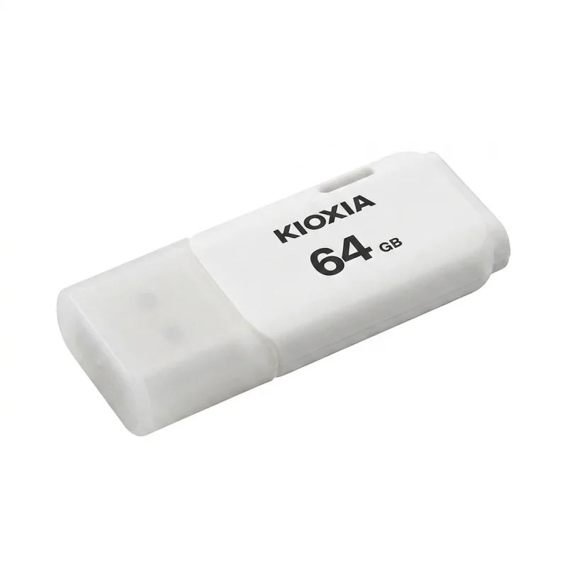 فلش مموری کیوکسیا مدل U202 ظرفیت 64 گیگابایت با رابط USB 2.0، بدنه پلاستیکی مقاوم، درپوش‌دار، سازگار با کامپیوتر، لپ‌تاپ، گوشی، تبلت و تلویزیون، پشتیبانی از Windows 11 و macOS نسخه 12 تا 15