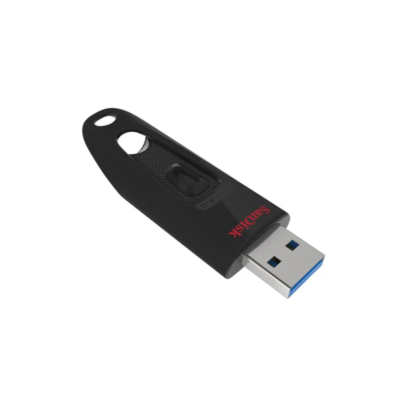 فلش مموری کشویی سن دیسک مدل CZ48 ظرفیت 128 گیگابایت با رابط USB 3.0، سرعت انتقال تا 100 مگابایت بر ثانیه، سازگار با USB 2.0 و قابلیت رمزنگاری اطلاعات
