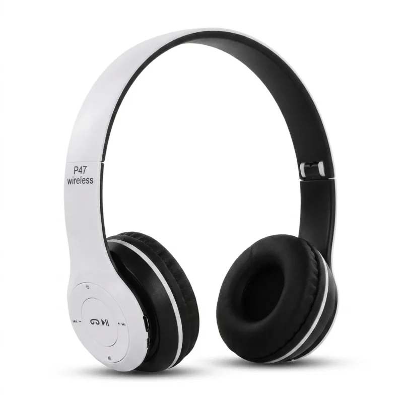 هدفون بلوتوثی مدل P47 EDR بدون قابلیت نویز کنسلینگ، درگاه USB Type-C، دارای شیار کارت حافظه، مقاومت در برابر رطوبت و عرق