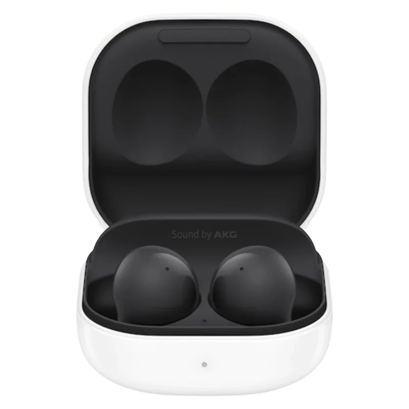 هدفون بلوتوثی سامسونگ مدل Galaxy Buds 2 با نویز کنسلینگ فعال (ANC)، درگاه شارژ USB Type-C، دارای میکروفون داخلی و دو میکروفون خارجی، مقاوم در برابر رطوبت و عرق