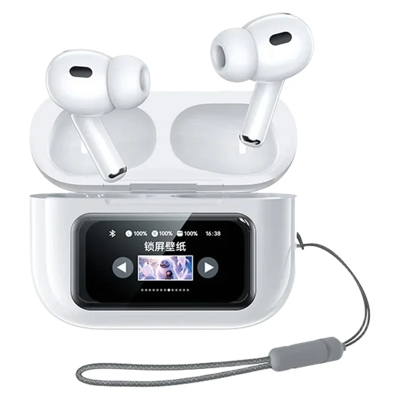 هدفون بلوتوثی ریمکس مدل CozyPods W30N دارای نویز کنسلینگ فعال (ANC)، درگاه شارژ USB Type-C، دارای نمایشگر روی صفحه محفظه شارژ